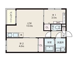 storia桜本町 2LDKの間取図画像