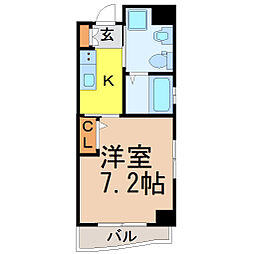 Vendir名古屋御器所 1Kの間取図画像