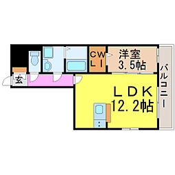 ルミエール 1LDKの間取図画像