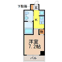 Vendir名古屋御器所 1Kの間取図画像