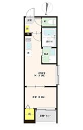 ハーモニーテラス弥富通 1DKの間取図画像