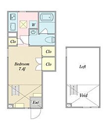 名鉄名古屋本線 呼続駅 徒歩7分の賃貸アパート 1階ワンルームの間取り