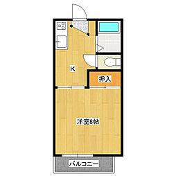 コーポ綿引9号棟 1階1Kの間取り