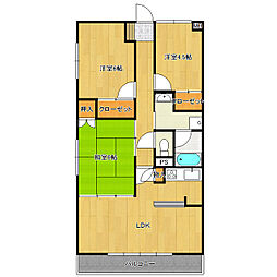 グランフィール南笠原 2階3LDKの間取り