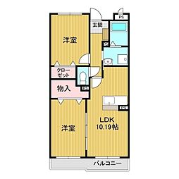 グラシオット 2LDKの間取図画像