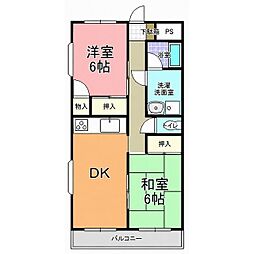 シティコート浜田 3DKの間取図画像