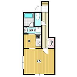 ジョージアンタウンG 1Kの間取図画像