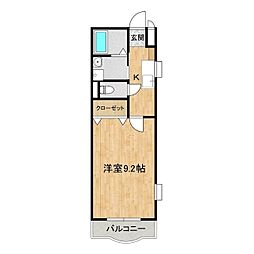 エムロード21C棟 1Kの間取図画像
