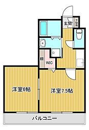 グランパークF 2Kの間取図画像