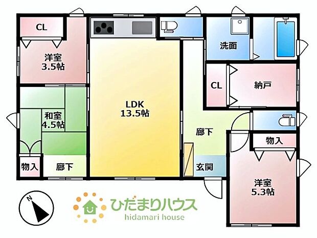 収納豊富な3SLDKオール電化のエコ住宅です♪　エアコン2台・網戸・カーテンレール完備！