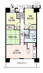 モンセーヌ加島ヴィルコート 3LDKの間取図画像