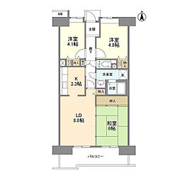 アーバンドエル八事石坂 3LDKの間取図画像