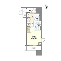 フレールコート東別院 1Kの間取図画像