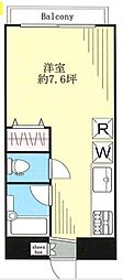 バーム千駄ヶ谷 ワンルームの間取図画像