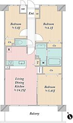 ベルドゥムール新越谷温泉 3LDKの間取図画像