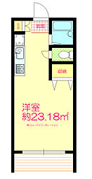 フジメイトA ワンルームの間取図画像