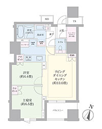 パークホームズ日本橋時の鐘通り 2LDKの間取図画像