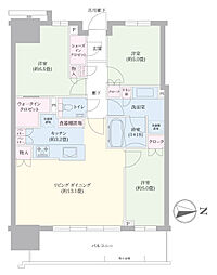 幕張ベイパークミッドスクエアタワー 3LDKの間取図画像