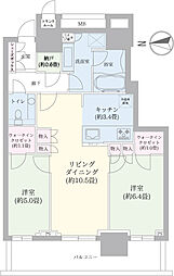 ザ・パークハウス晴海タワーズティアロレジデンス 2LDKの間取図画像