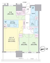 幕張ベイパークミッドスクエアタワー 3LDKの間取図画像