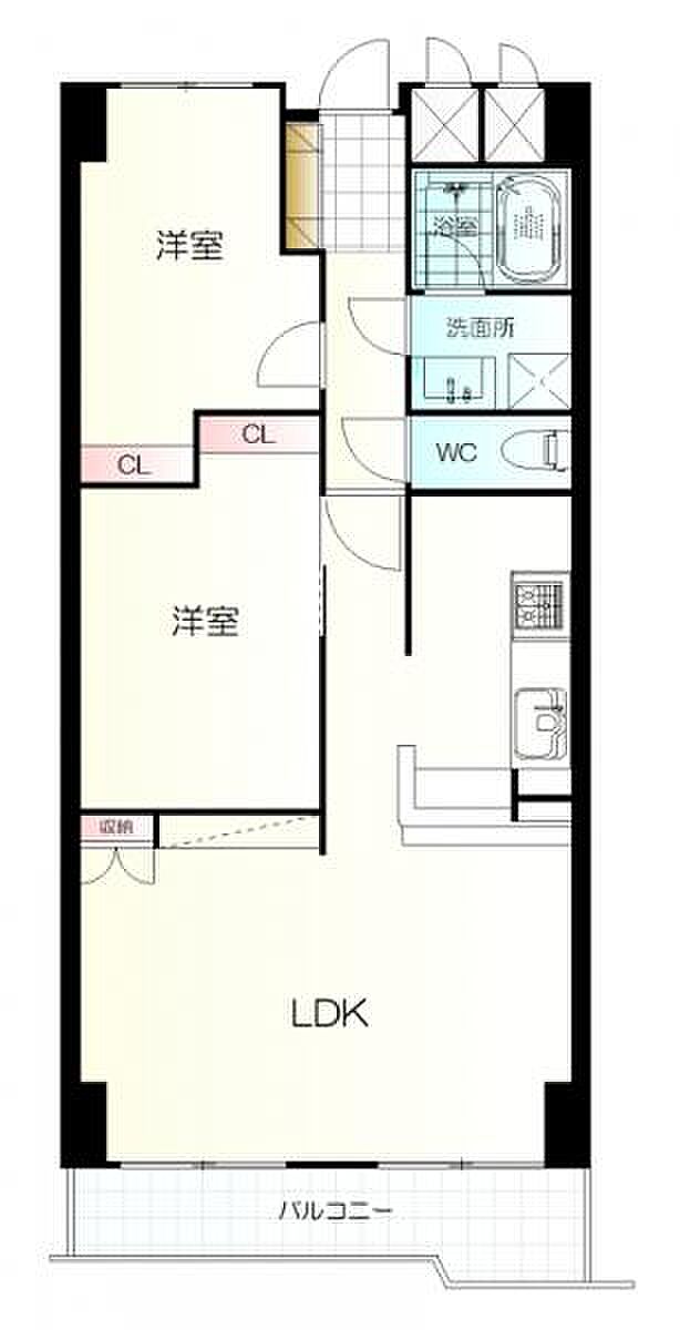 ヴェルドミール支倉(2LDK) 3階の間取り