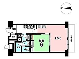 中銀ヴェルデシティあいの里2号館 1LDKの間取図画像