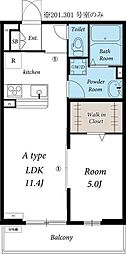 リブリ-SAKURA15 1LDKの間取図画像