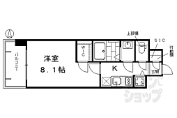 エスリード京都梅小路 1Kの間取図画像