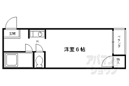 JR山陰本線 太秦駅 徒歩9分の賃貸マンション 3階ワンルームの間取り