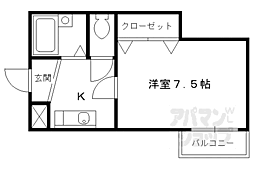 アルティスタ姉小路 1Kの間取図画像