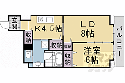ＣＡＳＡ花車 6階1LDKの間取り