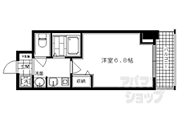 京都市営烏丸線 烏丸御池駅 徒歩7分の賃貸マンション 5階1Kの間取り