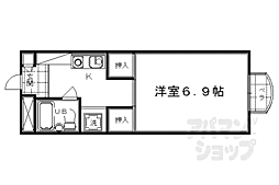 アイリス衣笠 3階1Kの間取り