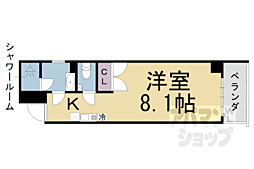 京都地下鉄東西線 京都市役所前駅 徒歩5分の賃貸マンション 5階1Kの間取り