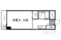 京都地下鉄東西線 太秦天神川駅 徒歩10分の賃貸マンション 4階1Kの間取り