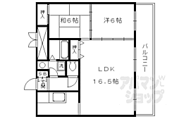 ＡＦＩＣＩＯＮ堀川 11階2LDKの間取り