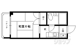 コンラッドハイツ 202 2階1Kの間取り