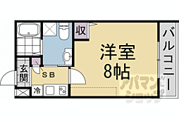 Ｇｌａｄｖｉｓ二条式部 402 4階1Kの間取り