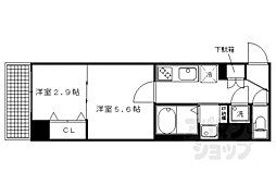 ファーストフィオーレ京都西陣 1階2Kの間取り