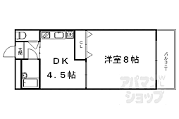JR山陰本線 嵯峨嵐山駅 徒歩14分の賃貸マンション 3階1DKの間取り