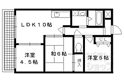 京都市営烏丸線 四条駅 徒歩1分の賃貸マンション 5階3LDKの間取り
