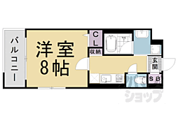 京阪本線 祇園四条駅 徒歩10分の賃貸マンション 2階1Kの間取り