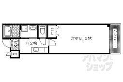 ＭＥＳＡ　ＶＥＲＤＥ　西陣 2階1Kの間取り
