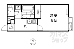 京阪本線 東福寺駅 徒歩10分の賃貸アパート 2階1Kの間取り