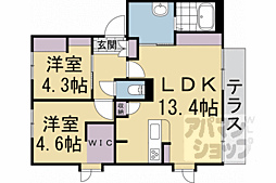 ＩＮ　ひもろぎ 1階2LDKの間取り