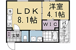 Ｆ　ａｓｅｃｉａ　Ｃａｎａｌｅ 2階1LDKの間取り