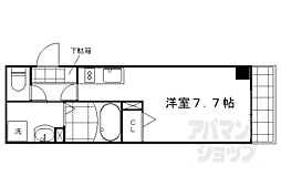 ＥＳＣＡＳＡ京都西陣 3階ワンルームの間取り