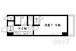 JR山陰本線 太秦駅 徒歩1分の賃貸マンション 3階1Kの間取り