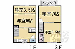 聚楽廻東町21−12貸家 4Kの間取り