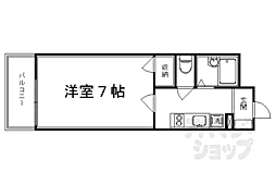 京阪本線 七条駅 徒歩18分の賃貸マンション 1階1Kの間取り